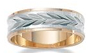 18K Gold-Plated Mens Classic 2-Tone Wedding Band