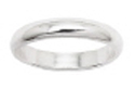 4 MM 925 Plain Sterling Silver Domed Band