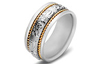 14k Gold Two-Tone Antique Mens Band 10 mm