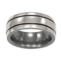 Gray and Black ArtCarved TREMONT Titanium Ring