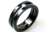 Black Titanium Split Shank Inset Crystal Ring