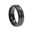 Black Titanium Band with Dual Lighter Grooves