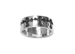 925 Sterling Silver Band with Cross Pattern