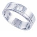 Sterling Silver Square Solitaire Cubic Zirconia CZ Mens Ring