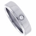 Stainless Steel Mens Cubic Zirconia Solitaire Ring