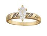 CZ Solitaire Stainless Steel Black Enamel Band