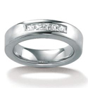 Mens Wedding Ring DiamonUltra TM CZ Platinum Silver
