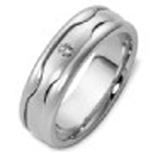 Unique 14 Karat White Gold Solitaire Designer Band