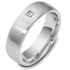 White Gold Designer Band Diamond Solitaire