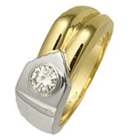 Mens Two Tone Gold Diamond Solitaire Ring 40 tcw