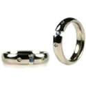 Stainless Steel Band with .5 Carat Blue Sapphire