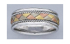 14K Gold 8mm 3-color Comfort Fit Wedding Band