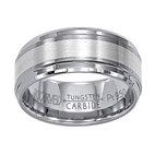 Tungsten Carbide ArtCarved FORSYTHE Platinum Inlaid Band