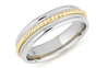 14K Two Tone Gold 5.5mm Mens Wedding Ring