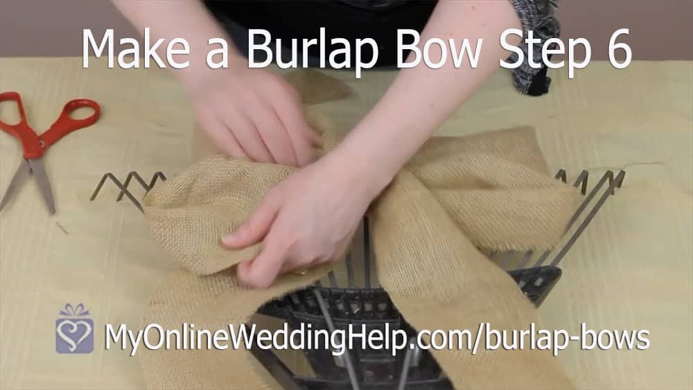 How to Make a Burlap Bow Step 6. Shape It.