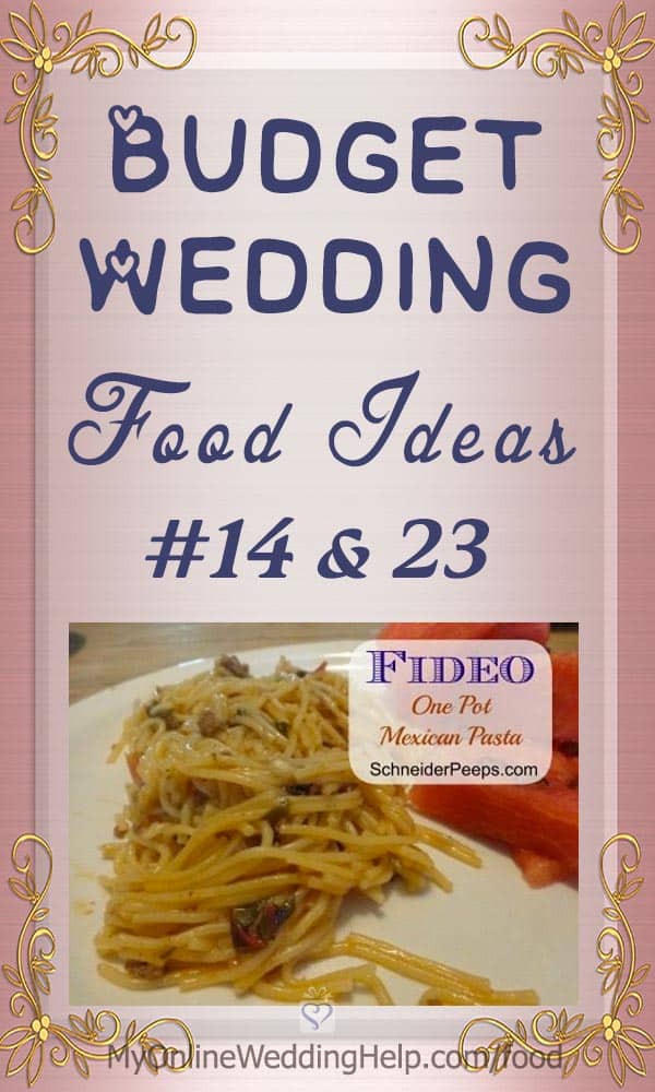 Budget wedding food idea. Serve filling foods. And consider Mexican favorites. This recipe combines both ... read it on the My Online Wedding Help blog. #BudgetWedding
