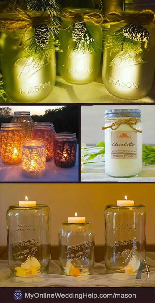 Mason Jar Centerpieces with Candles