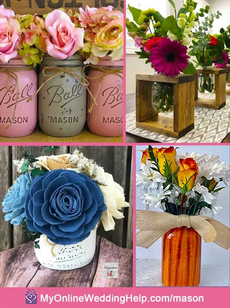Mason Jar Centerpieces with Flowers