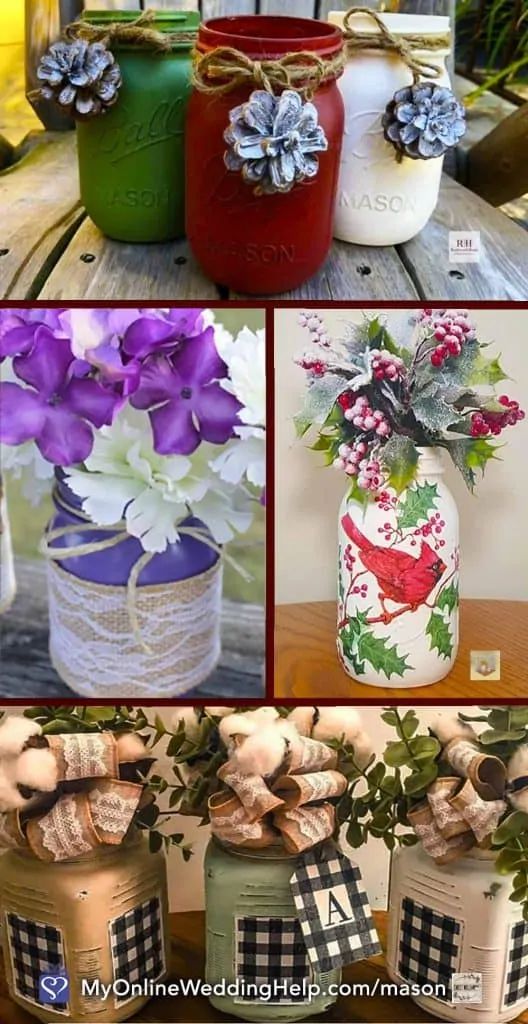 Painted Mason Jar Centerpieces