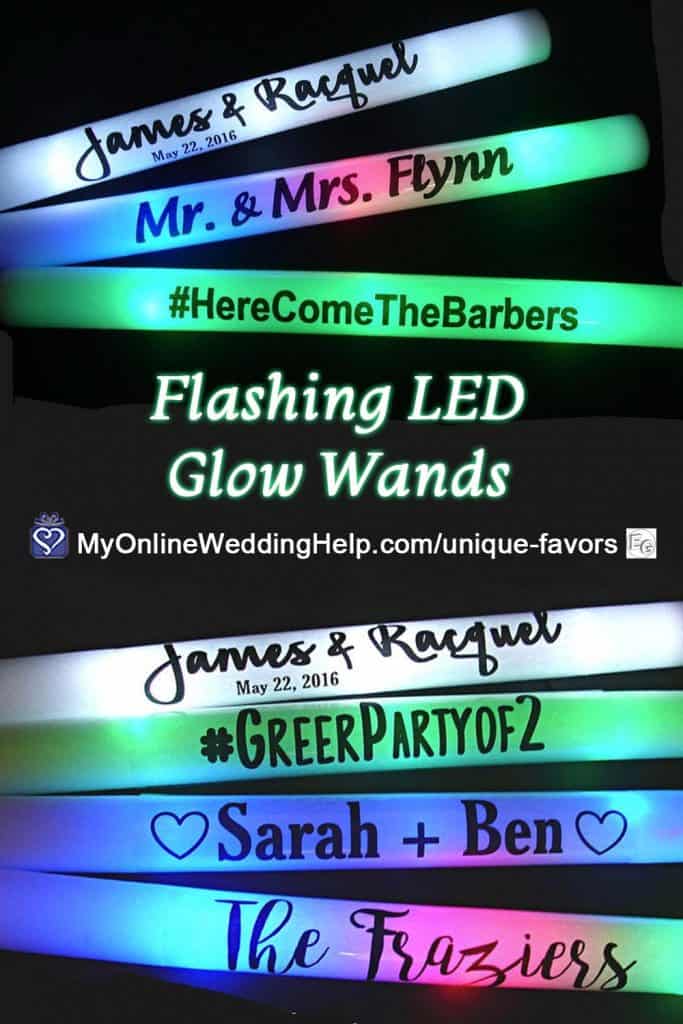 Flashing Wedding Glow Wands made from Foam