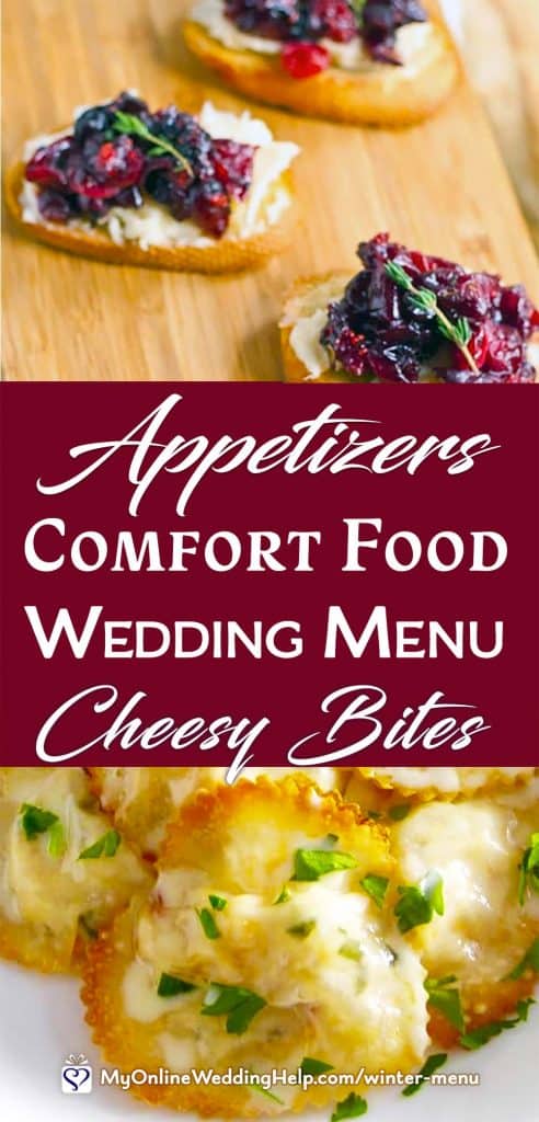 Appetizers for a Comfort Food Wedding Menu. Cheesy Bites.